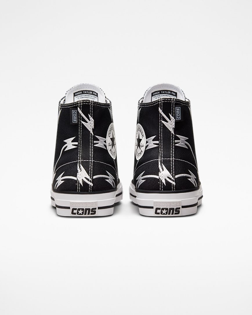 Dámské Skate Boty Converse CONS Chuck Taylor All Star Pro Razor Wire Černé Stříbrné Bílé | CZ UMRW32